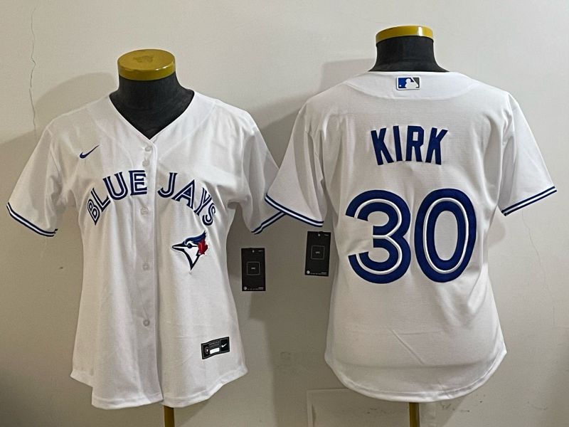 Women 2025 Toronto Blue Jays #30 Kirk white Game Nike MLB Jersey style 001->dallas cowboys->NFL Jersey